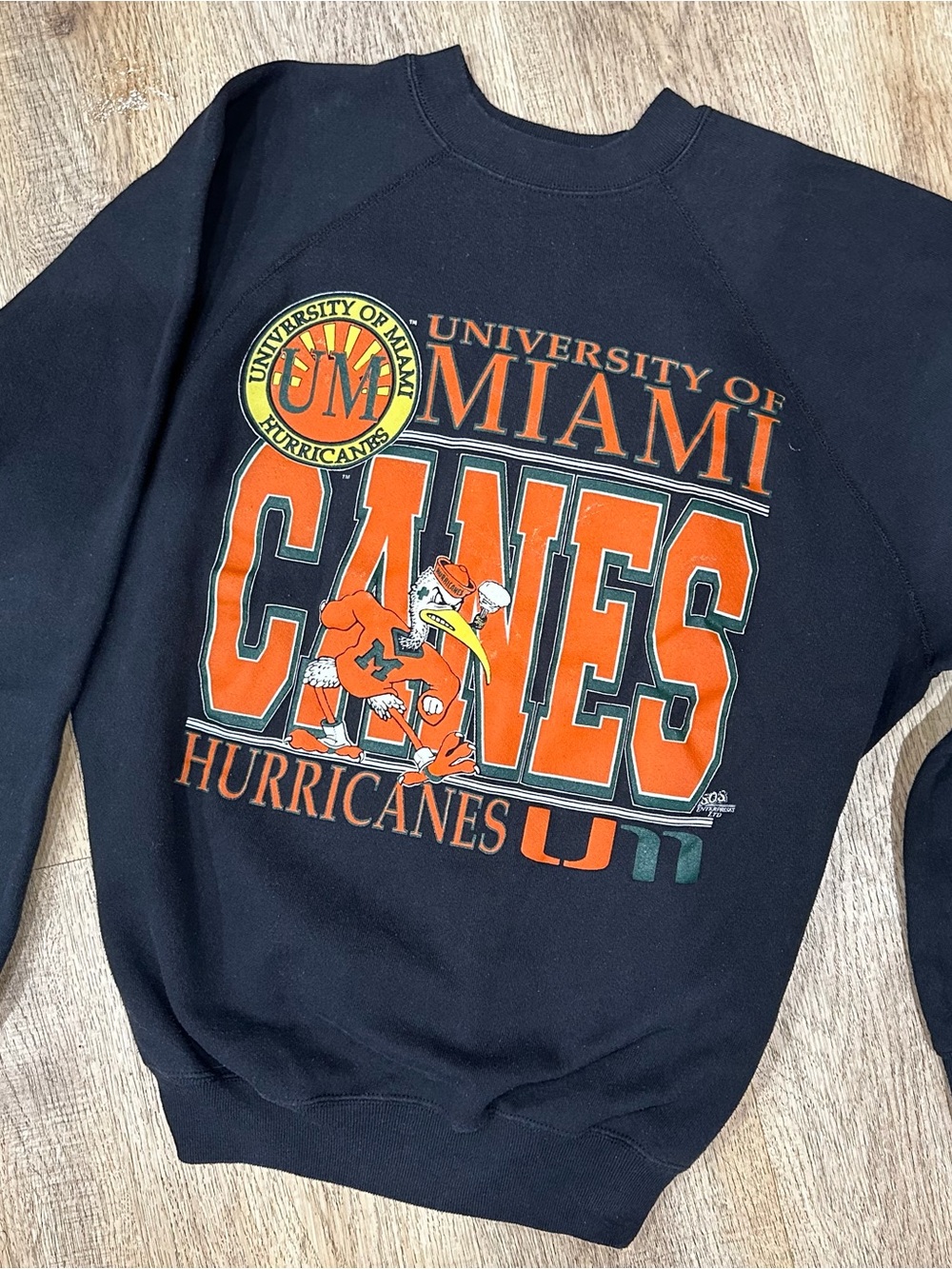 Vintage Tultex Miami Hurricanes Black Crewneck Sweatshirt